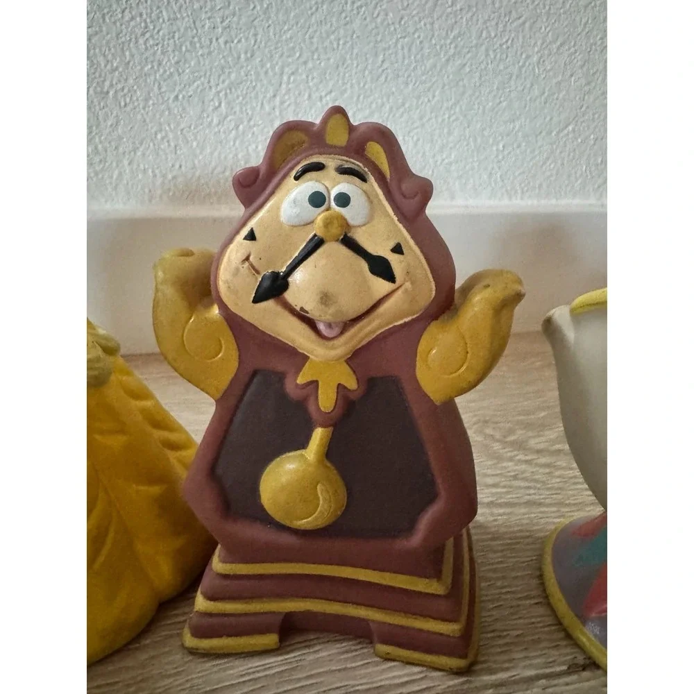 Disney Beauty and the Beast Figures Puppet Lot of 4 Vintage 1992 Pizza Hut